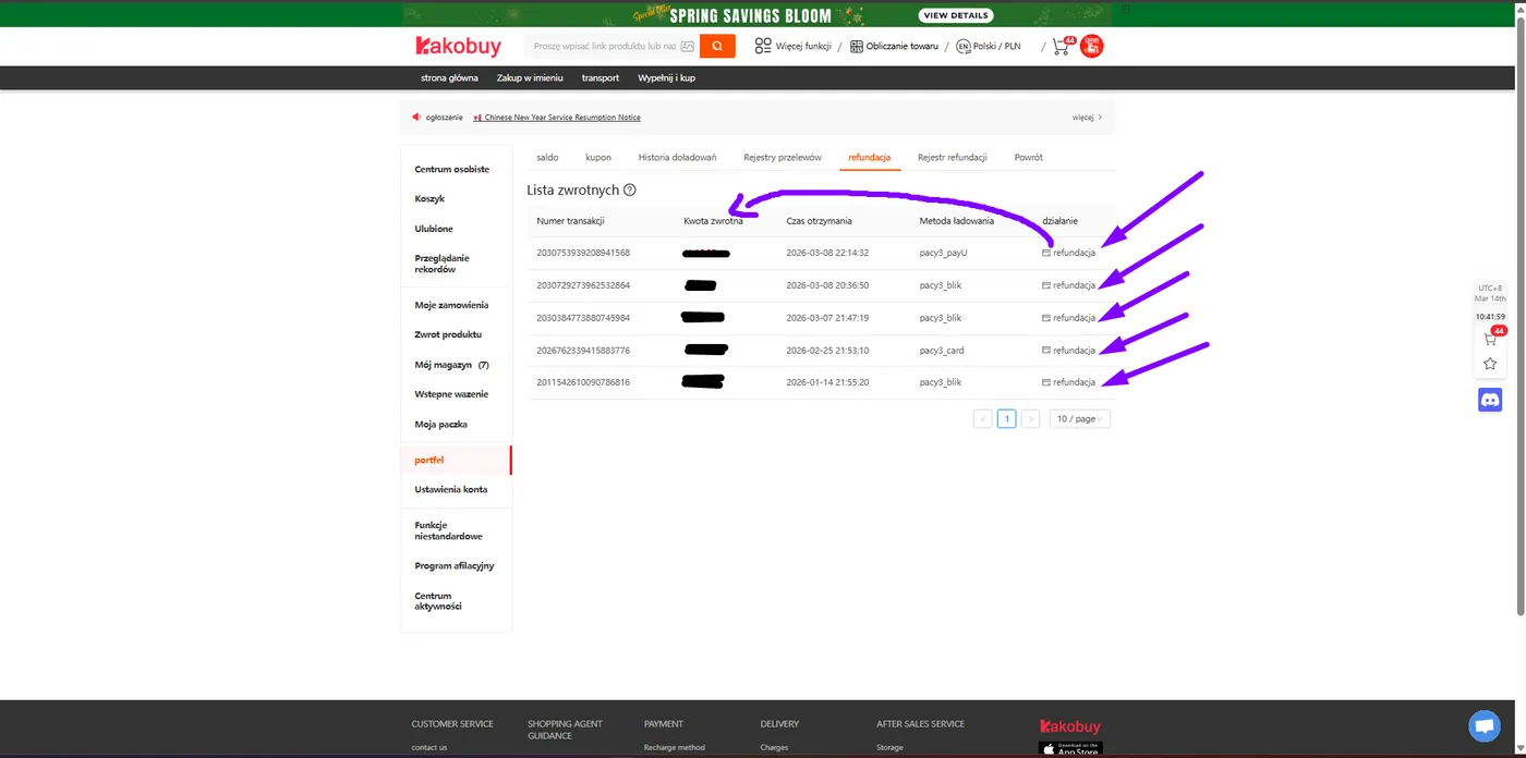 Choosing original transaction in Kakobuy